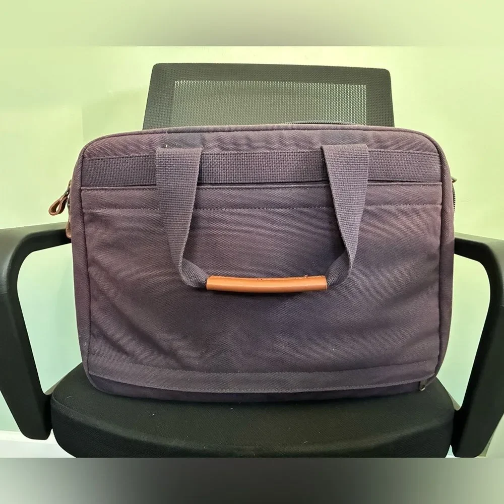 Lands' End Navy Men's Laptop Briefcase Bag Multipocket missing shoulder strap
